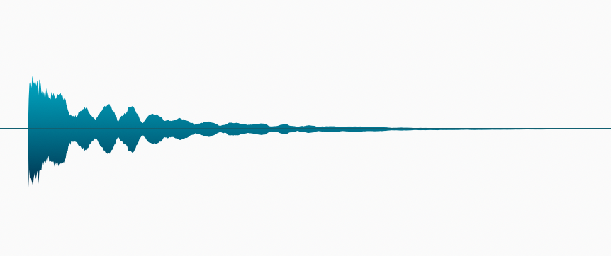 A waveform diagram showing an immediate attack and a prolonged decay.