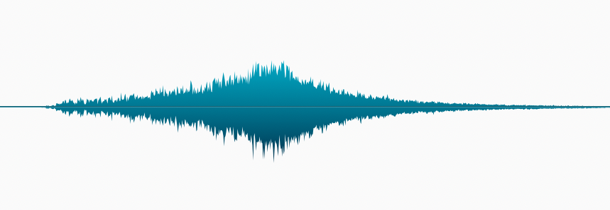 A waveform diagram showing a prolonged attack and decay.